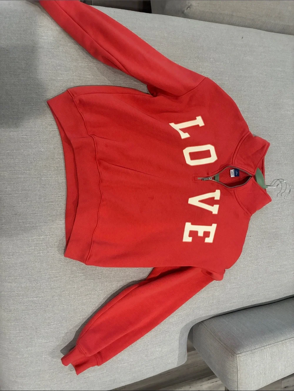 Old Navy Red 'LOVE' Half-Zip Kids Sweatshirt